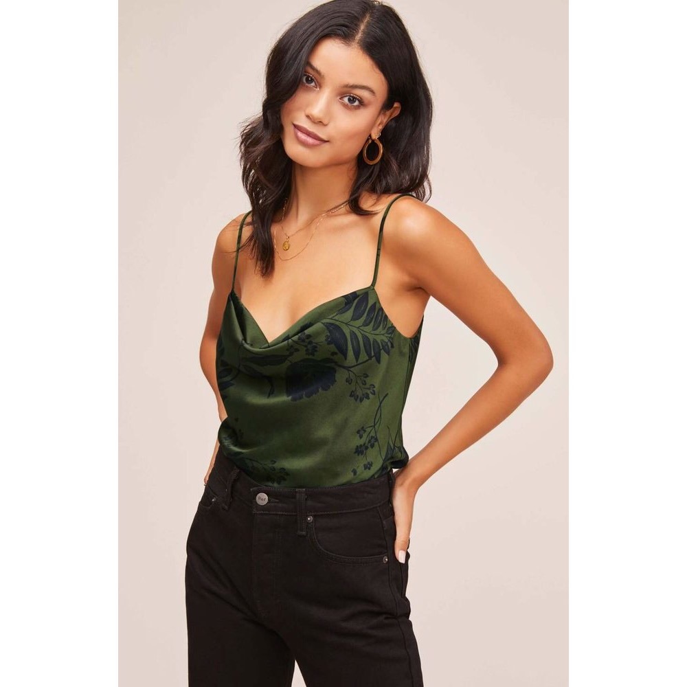 ASTR Darla Print Satin Cowl Neck Camisole